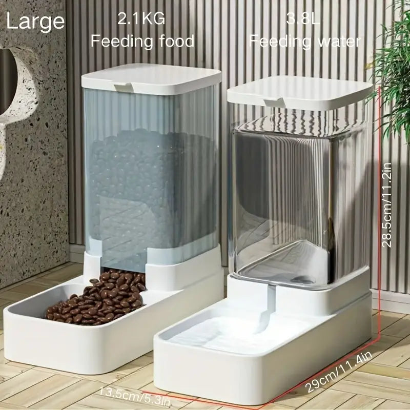 Automatic Pet Feeder and Water Dispenser Set